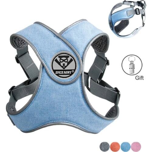 MySudui Reflective Small Dog Harness Veat Pet Puppies Cat Vest Harness Dog Soft Breathable Mesh Wholesale Chihuahua Bulldog