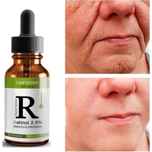 LANTHOME Retinol Anti Aging Serum Vitamin C Anti Wrinkle Remove Dark Spots Whitening Face Essence Firming Smooth Skin Care 10ml