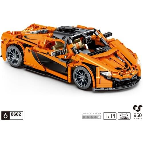 Technical 1:14 scale mclaren 720S super sport car building block model Pull back vehicle steam bricks toys collection for gift