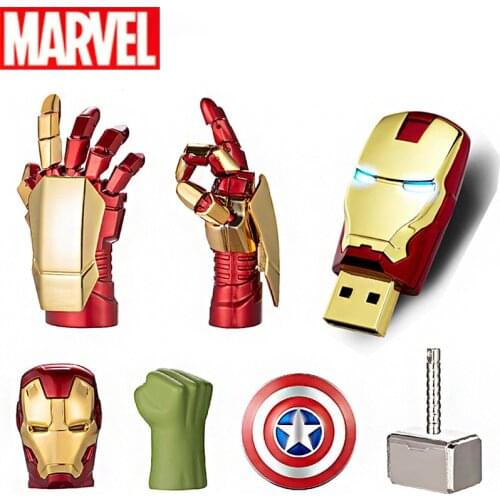 Marvel Iron Man Captain America USB Flash Drive 128GB 64GB 32GB 16GB 8GB USB Pen Drive For Android /Tablet /PC USB 2.0 Pendrive