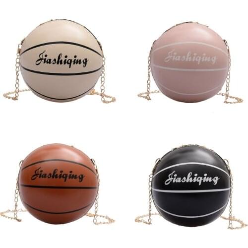 Women PU Leather Basketball Shaped Shoulder Lady Crossbody Bag Tote Satchel 20CA