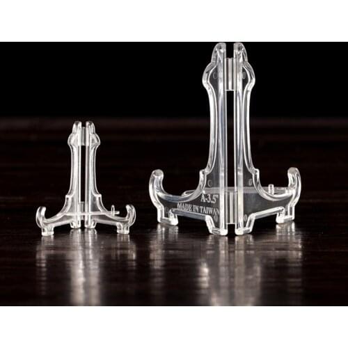 1PCS Portable Transparent Easels Plate Holders Plastic Display Stand Rack Picture Frame Photo Pedestal Bowl Dish Rack Home Decor