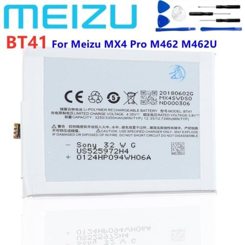 Meizu 100% Original 3350mAh BT41 Battery For Meizu MX4 Pro M462 M462U Mobile Phone Latest Production High Quality Battery