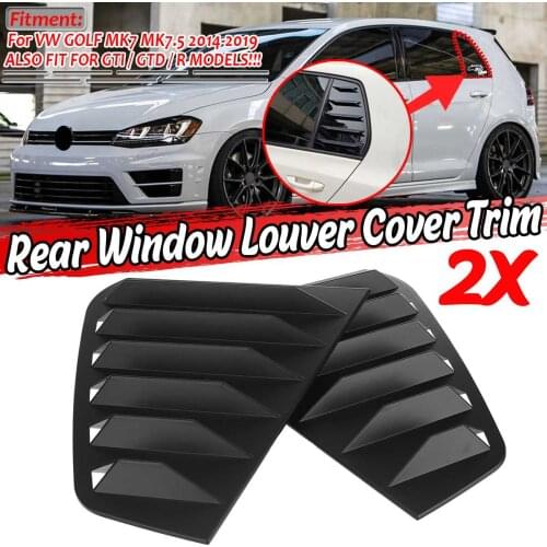2pcs Car Rear Window Louver Shutter Side Vent Cover Trim For VW For GOLF MK7 MK7.5 2014-2019 For GTI / GTD / R MODELS
