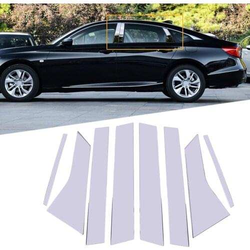 8 pcs Chrome Stainless Steel Door Window Pillar Post Cover Trim Fit for Honda Accord 2018 2019 2020