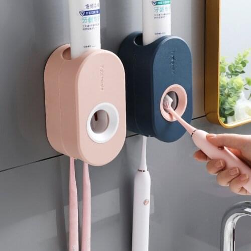 Bathroom Accessories Automatic Toothpaste Dispenser Squeezing Wall Mounted Toothbrush Rack Without Punching Toothpaste Squeezer