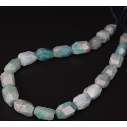 15.5"/strand Faceted Peru Amazonite Freeform Nugget Loose Beads,Natural Blue Gems Stone Cut Nugget Pendant Beads Jewelry Making