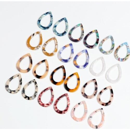 Tortoise Shell Beads,Acetate Acrylic Earring Charms,Drop Shaped Pendants,Jewelry findings,Earrings Parts, 31mm x 21.5mm ACE101