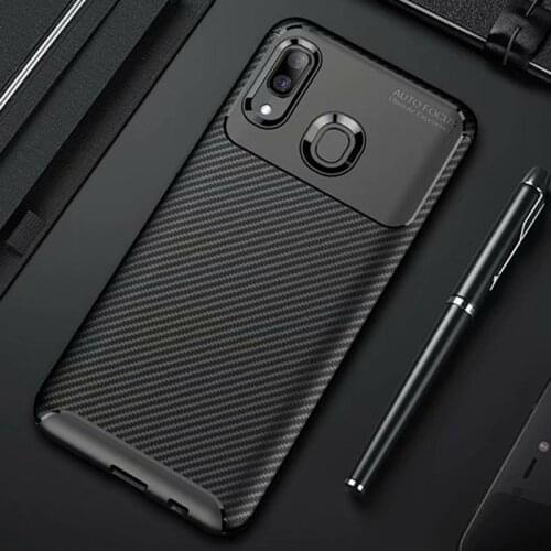 For Samsung Galaxy A20e A20 A30 A40 Case Carbon Fiber Cover Shockproof Phone Case For Samsung A 20 e 30 40 Cover Matte Bumper
