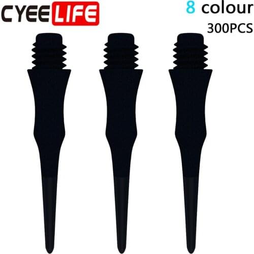 CyeeLife 300PCS Professional Plastic Darts Tips,Replacement Dart Points,8 Colors,CL18Style