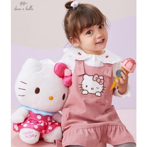 DBM19595 dave bella autumn baby girls princess cartoon strap dress lolita party suspenders dress toddler children clothes