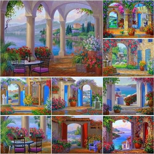 DIY Diamond Painting Full Drill Landscape Picture Of Rhinestones Embroidery Cross Stitch Kit Artwork Paintings For Interior