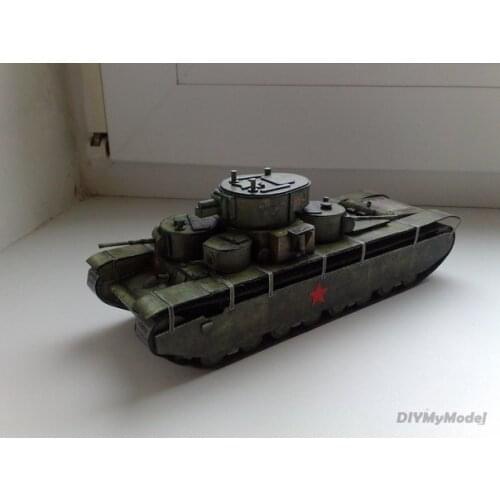 DIYMyModeI Soviet t-35a heavy tank DIY Handcraft Paper Model KIT Handmade Toy Puzzles Gift Movie props
