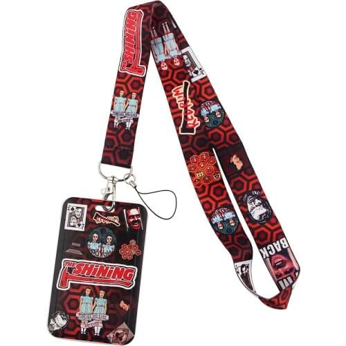 ER568 Horror Movie Ghost Twins Card Holder ID Holder Bus Card Holder Staff Card Phone Lanyard Helloween Gift For Fans Child