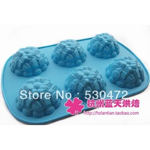 6 holesilicone Cake Mold Baking mould soap mould flower shape 25*17*3 CM kitchen tools