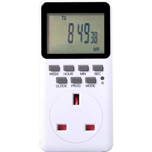 EU/US/UK Plug Intelligent Timer Switch LCD Digital Timing Switch Socket 7-Day Cycle Plug-In Timers Outlet Household Smart Tools