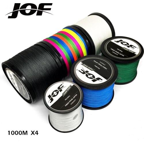 JOF 1000M Braided Fishing Line 4 Strands Multifilament PE Line Carp Fishing Wire 10 -80LB Saltwater