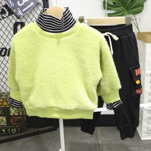 Boys Clothing Set Boy Outfit Casual Sports Suit Kids winter Fashion boys think Sweater + Pants Sets 2-6years Boys Suits