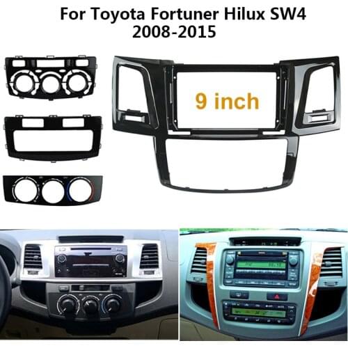 9" Car Radio Fascia Frame Kit Install Panel Dashboard Trim For Toyota Fortuner Hilux SW4 2012-2015 Facia