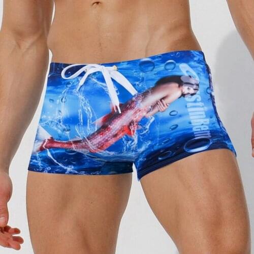 New Swimwear Mens Surfing Shorts for Man Swim Boxer Swimming Trunks Nylon Creative Boardshort Beachwear Plus Size Swimsuits