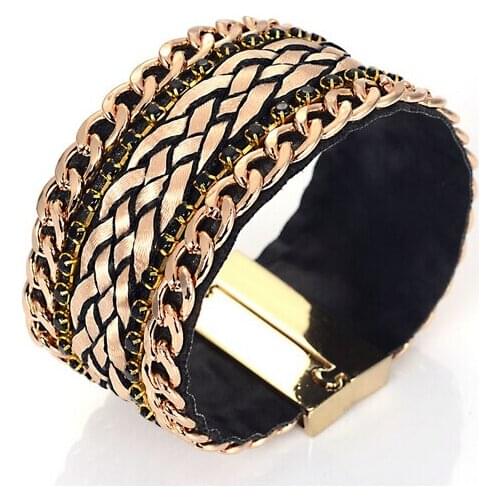 Miasol Magnetic wrap Bracelet,Brazilian cream wide Magnetic wrap Bracelet,cream bracelet with magnetic clasp B51274