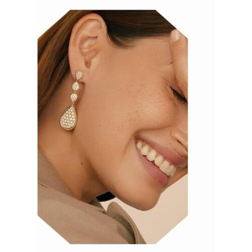 Trendy Luxury Long Tassels Water Drop Earrings For Women Wedding Cubic Zircon Crystal African Dubai Bridal Earring E9827