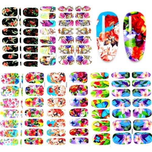 14-piece nail art stickers flower character cartoon nail slider anime water transfer decal nail stickers nail slider