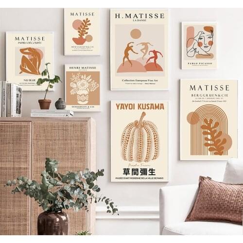Matisse Picasso Pumpkin Flower Leaf Plant Wall Art Canvas Painting Nordic Posters And Prints Wall Pictures For Living Room Decor