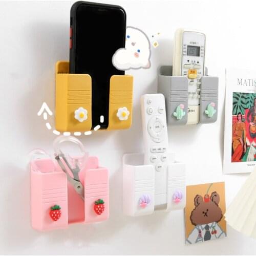 Wall Mounted Storage Box Remote Control Wall Holder Charging Multifunction Holder Mobile Phone Charging Plug Bracke