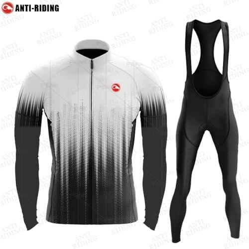 New 2021 Cycling Jersey Set Mens Spring Autumn Bicycle Clothing Long Sleeve Ropa Ciclismo Bib Pants MTB Bike Jersey Uniform