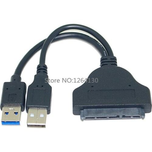 New High quality USB 3.0 to SATA 22P 2.5" Hard Disk Driver Adapter with USB Power cable- Transfer Rate Up to 5Gb/Sec Max