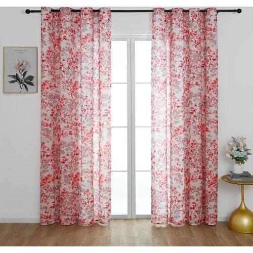 Window Curtain Floral Drapes Living Room Bedroom Curtain Kids Furniture Cover Eyelets Home Decor Furnishing Textile d30