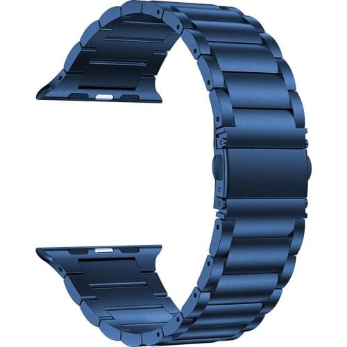 For Apple Watch SE/6 Band Series 5/4 44mm 40mm Upgraded Version Business Stainless Steel Link Bracelet iWatch 3 Strap 38mm 42mm