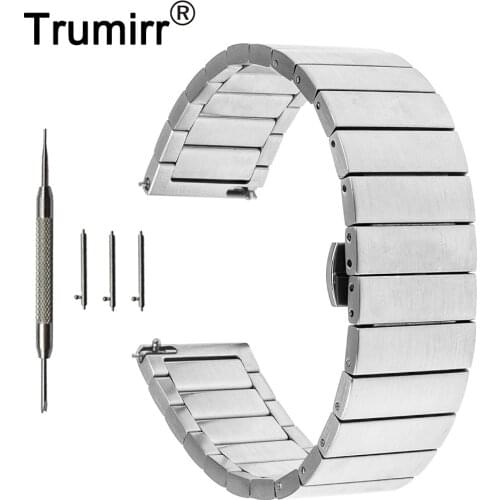 16mm 18mm 20mm Stainless Steel Watch Band for Fossil Quick Release Strap Butterfly Buckle Belt Bracelet Black Rose Gold Silver