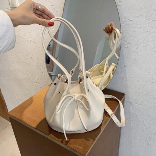 Luxury Handbags Women Bags Designer Female Drawstring Leather Shoulder Bag Luxury Hobos Sac A Main Hand Bags Ladies Tote Bag New