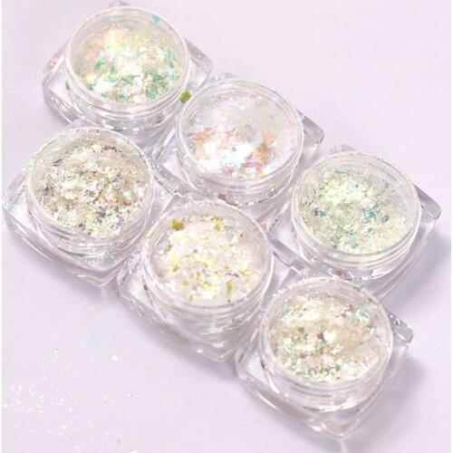 Pink Cute Nail Glitter Set Holographic Laser Nail Powder Flake Manicure Ultra Thin Nail Art Sequin Chrome Pigment