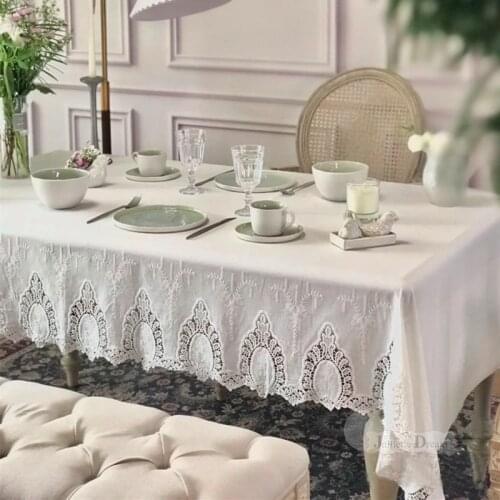 Embroidered tablecloth Lace table covers dinning table decor Romantic room decor aesthetic coffee table for living room cloth
