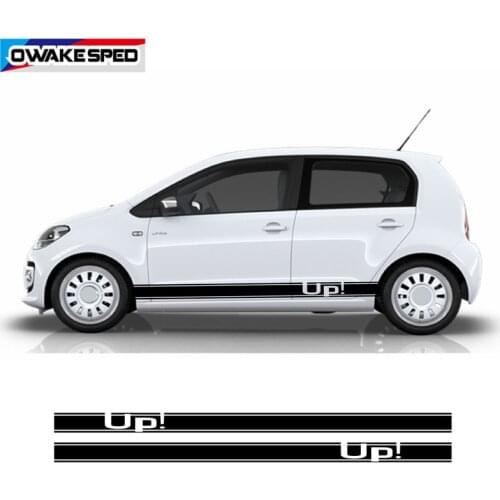 Racing Sport Stripes Car Door Side Skirt Sticker Auto Body Decor Vinyl Decals For Volkswagen UP E-up Exterior Accessories