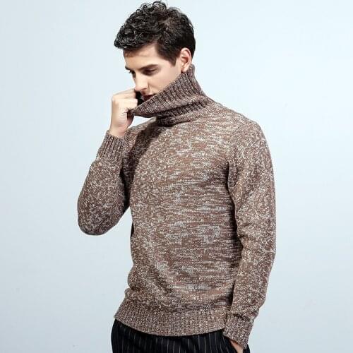 Fashion Mens Turtleneck Sweater Knittde Pullovers Mens Clothes Autumn Winter Casual Sweater Turtleneck Slim Fit Warm Pullovers