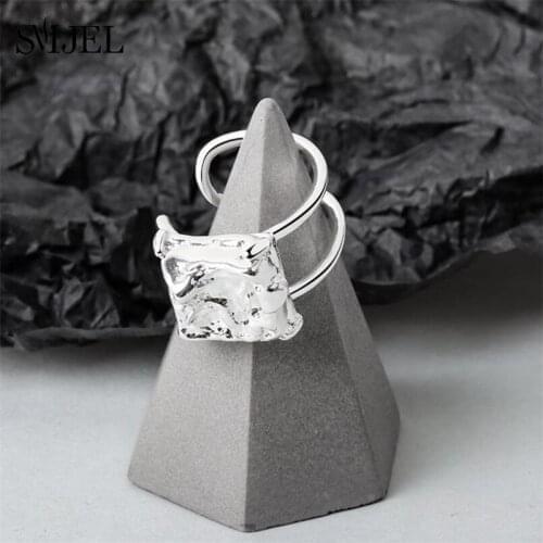 Unique Irregular Geometric Rings For Women Personality Exaggerate Lava Texture Index Finger Rings Girl Party Jewelry Gift Bijoux