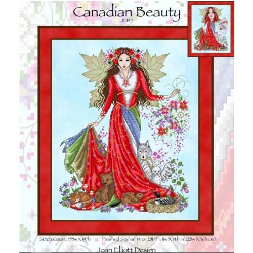 Top Quality beautiful counted cross stitch kit canadian beauty canada maple beaver lynx goose squirrel