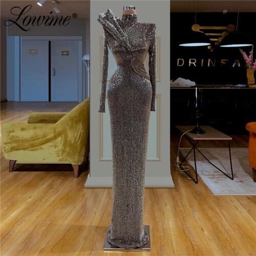 Middle East Women Muslim Evening Dresses Formal Long Sleeves Kaftans Robe De Soiree 2019 Dubai Arabic Party Gowns For Weddings