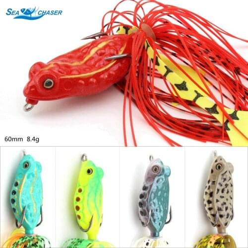 1PCS frog Soft Fishing Lure 60mm 8.4g Topwater Soft bait tube japan plastic fishing lures 2 treble hooks fishing fish