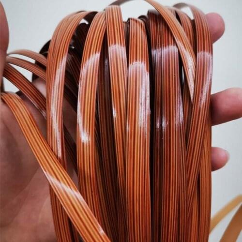 8mm 500g Coffee Stripes Flat Synthetic Rattan Material Weaving Raw Plastic Cane Knit Repair Chair Table Basket Furniture Decor