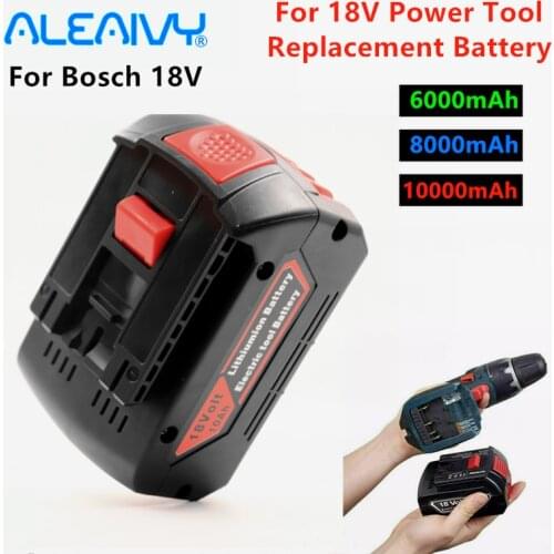 2021 18V 10000mAh Lithium for Bosch Rechargeable Power Tool Battery BAT609 BAT610 BAT618 BAT619G BAT622 Batteria 18 Volt Charger