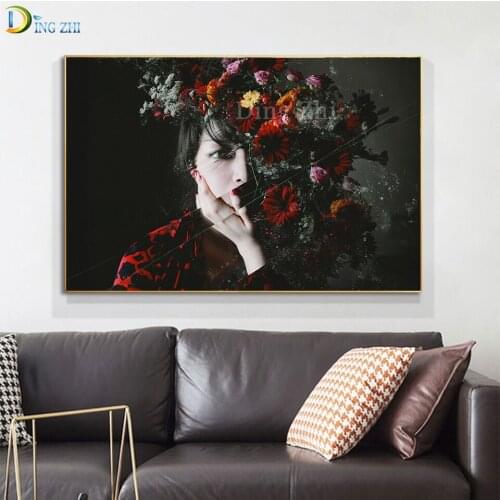 Diy Diamond Painting Square Flower Tiara Beauty Cross Stitch Handmade Broken Mirror Vision Embroidery High Quality Rhinestones