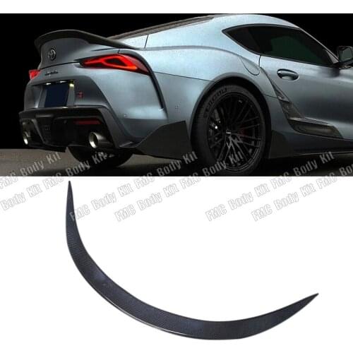 Real Carbon Fiber Rear Trunk Wing Spoiler Boot Top Lip Cover HighKick For Toyota Supra A90 A91 Coupe GR MK5 2019-2021