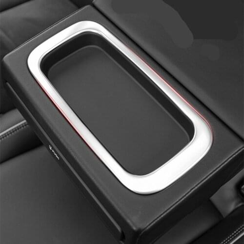 Stainless Steel Brush Black /Silver Rear Seat Cup Decorated Frame For Volvo XC60 2018 19 20 AAA623