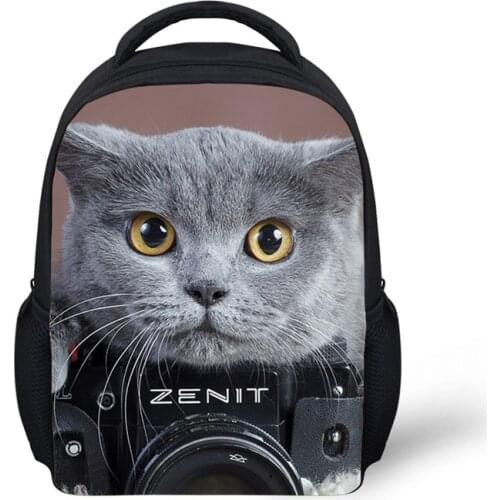 Short-haired Cats Print Childrens Schoolbags Kindergarten Baby Girls Boys School Bags Brand Design Kids Book Bags
