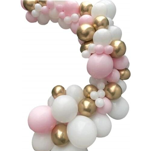 Diy 12inch 10inch Gold Metallic Balloon Garland Arch Kit White Pink Pastel Balloons For Engagements Anniversary Party Decoration